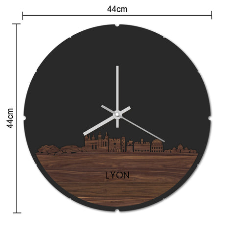 Skyline Klok Lyon Eiken houten cadeau decoratie relatiegeschenk van WoodWideCities