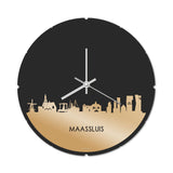 Skyline Klok Rond Maassluis Goud Metallic