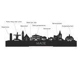 Skyline Klok Rond Made Bamboe houten cadeau decoratie relatiegeschenk van WoodWideCities