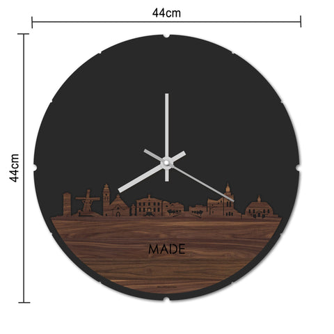 Skyline Klok Rond Made Bamboe houten cadeau decoratie relatiegeschenk van WoodWideCities