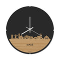 Skyline Klok Rond Made Bamboe