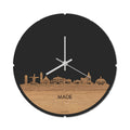 Skyline Klok Rond Made Eiken