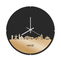 Skyline Klok Rond Made Goud Metallic