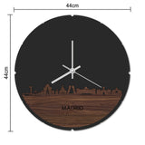 Skyline Klok Rond Madrid Bamboe houten cadeau decoratie relatiegeschenk van WoodWideCities
