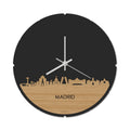 Skyline Klok Rond Madrid Bamboe