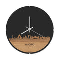 Skyline Klok Rond Madrid Eiken