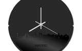 Skyline Klok Rond Madrid Zwart Glanzend