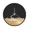 Skyline Klok Rond Malaga Metallic Goud gerecycled kunststof cadeau decoratie relatiegeschenk van WoodWideCities
