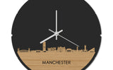 Skyline Klok Rond Manchester Bamboe