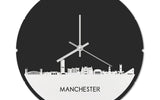 Skyline Klok Rond Manchester Wit Glanzend