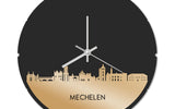 Skyline Klok Rond Mechelen Goud Metallic