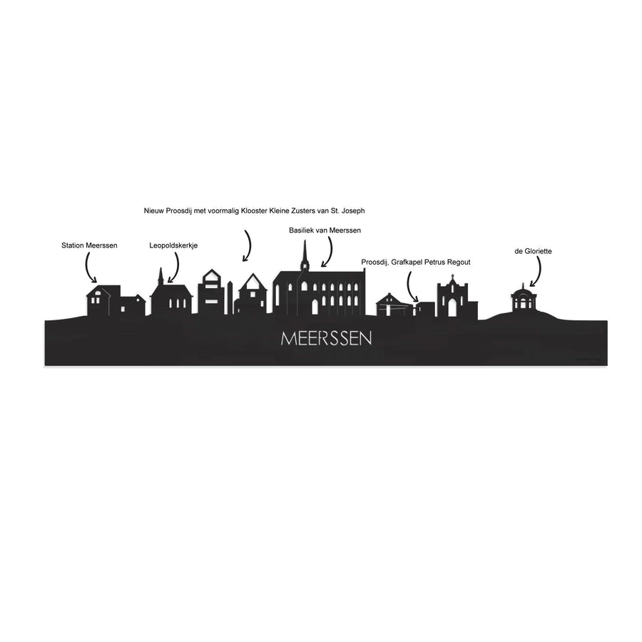 Skyline Klok Rond Meerssen Bamboe houten cadeau decoratie relatiegeschenk van WoodWideCities
