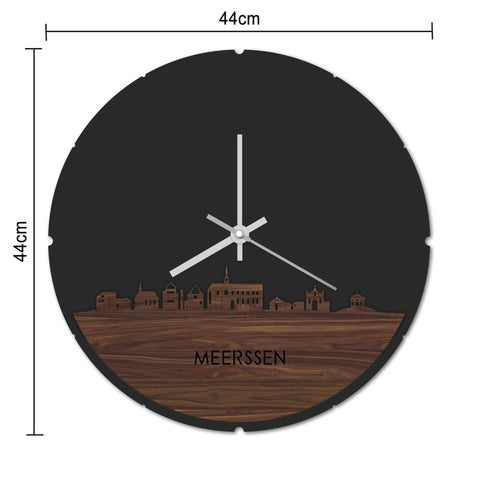 Skyline Klok Rond Meerssen Bamboe houten cadeau decoratie relatiegeschenk van WoodWideCities