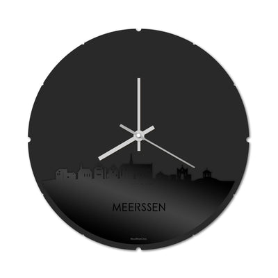 Skyline Clock Round Meerssen Black Glossy