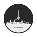 Skyline Klok Rond Miami Beach Wit Glanzend