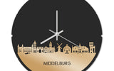Skyline Klok Rond Middelburg Goud Metallic
