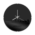 Skyline Klok Rond Middelburg Zwart Glanzend