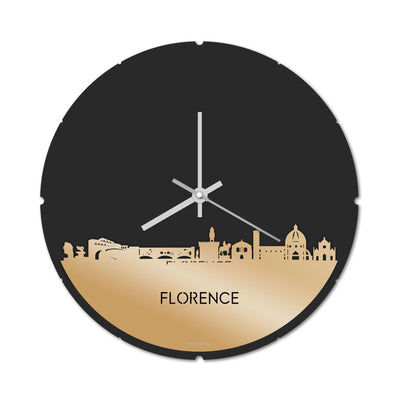 Skyline Clock Round Moerdijk Gold Metallic