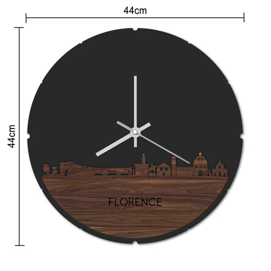 Skyline Klok Rond Moerdijk Palissander houten cadeau decoratie relatiegeschenk van WoodWideCities