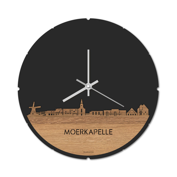 Skyline Klok Moerkapelle Eiken houten cadeau decoratie relatiegeschenk van WoodWideCities