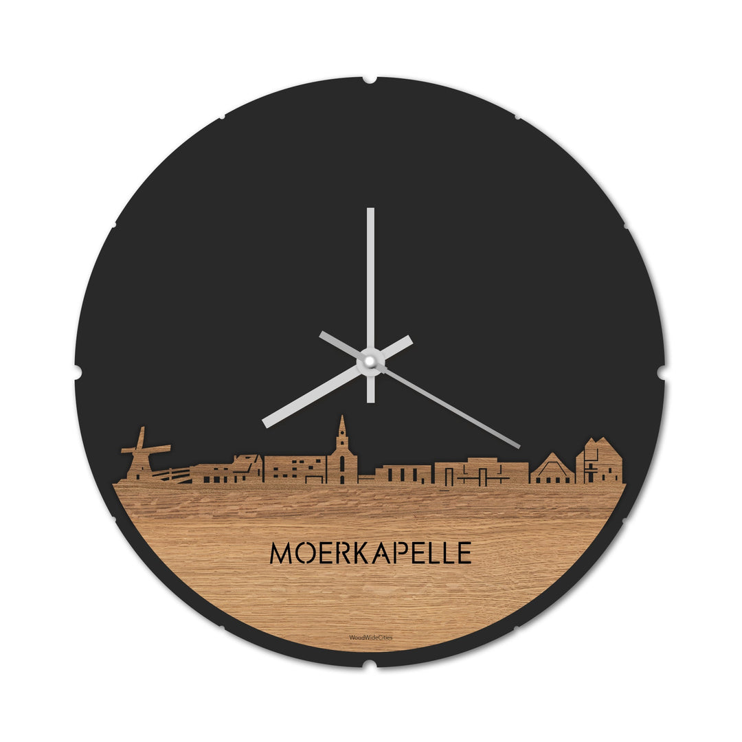 Skyline Klok Moerkapelle Eiken houten cadeau decoratie relatiegeschenk van WoodWideCities
