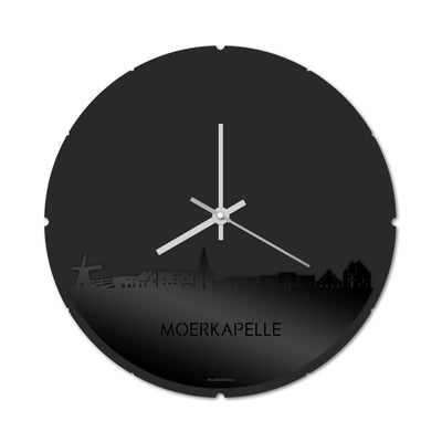 Skyline Clock Round Moerkapelle Black Glossy