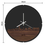 Skyline Klok Rond Mol Palissander houten cadeau decoratie relatiegeschenk van WoodWideCities