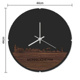Skyline Klok Rond Monnickendam Bamboe houten cadeau decoratie relatiegeschenk van WoodWideCities
