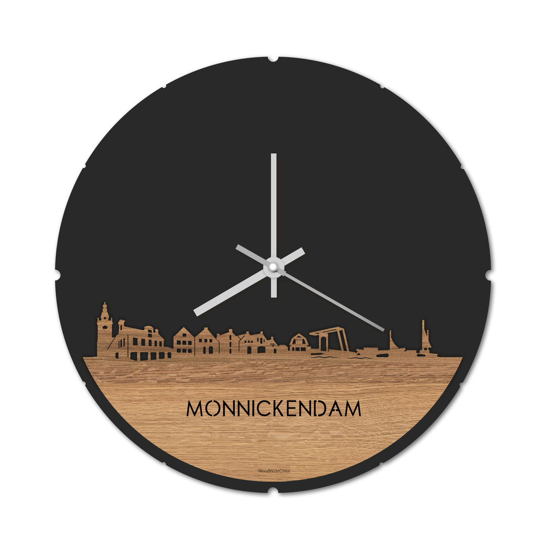Skyline Klok Monnickendam Eiken houten cadeau decoratie relatiegeschenk van WoodWideCities