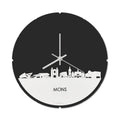 Skyline Klok Rond Mons Wit Glanzend
