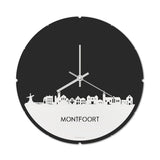 Skyline Klok Rond Montfoort Wit glanzend gerecycled kunststof cadeau decoratie relatiegeschenk van WoodWideCities