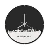 Skyline Klok Rond Musselkanaal Wit Glanzend