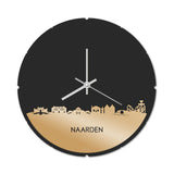 Skyline Klok Rond Naarden Metallic Goud gerecycled kunststof cadeau decoratie relatiegeschenk van WoodWideCities