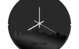 Skyline Klok Rond New York Zwart Glanzend