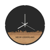 Skyline Klok Nieuw-Lekkerland Eiken houten cadeau decoratie relatiegeschenk van WoodWideCities
