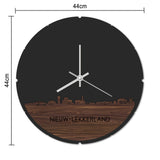 Skyline Klok Rond Nieuw-Lekkerland Wit glanzend gerecycled kunststof cadeau decoratie relatiegeschenk van WoodWideCities