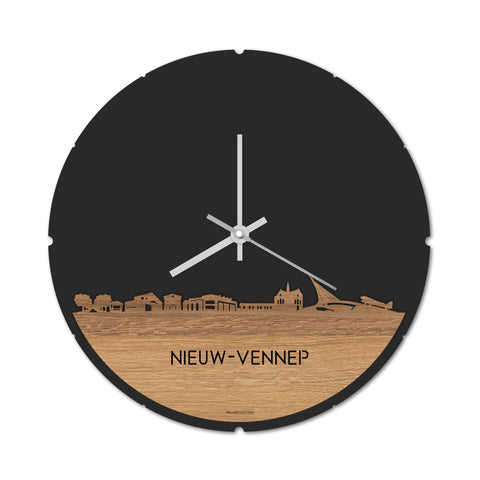 Skyline Klok Nieuw-Vennep Eiken houten cadeau decoratie relatiegeschenk van WoodWideCities