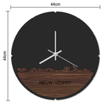 Skyline Klok Rond Nieuw-Vennep Palissander houten cadeau decoratie relatiegeschenk van WoodWideCities