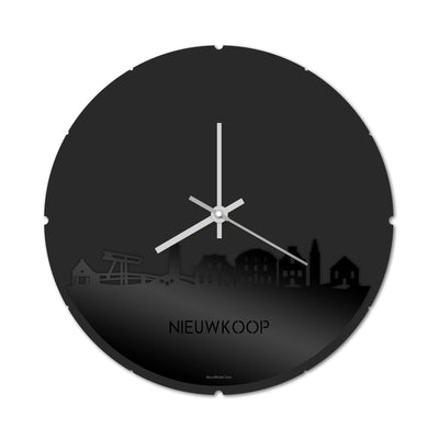 Skyline Clock Round Nieuwkoop Black Glossy