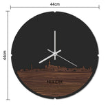 Skyline Klok Rond Nijkerk Bamboe houten cadeau decoratie relatiegeschenk van WoodWideCities