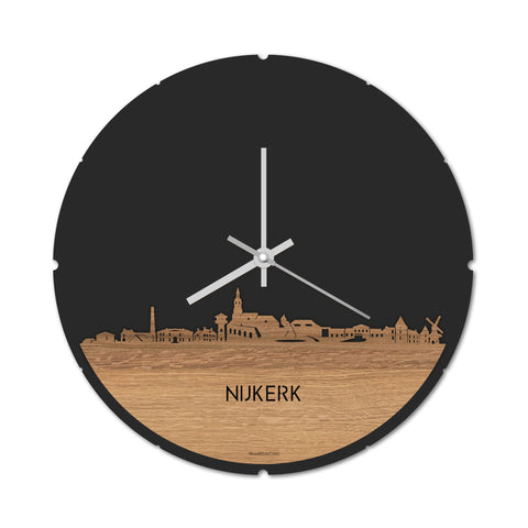 Skyline Klok Nijkerk Eiken houten cadeau decoratie relatiegeschenk van WoodWideCities