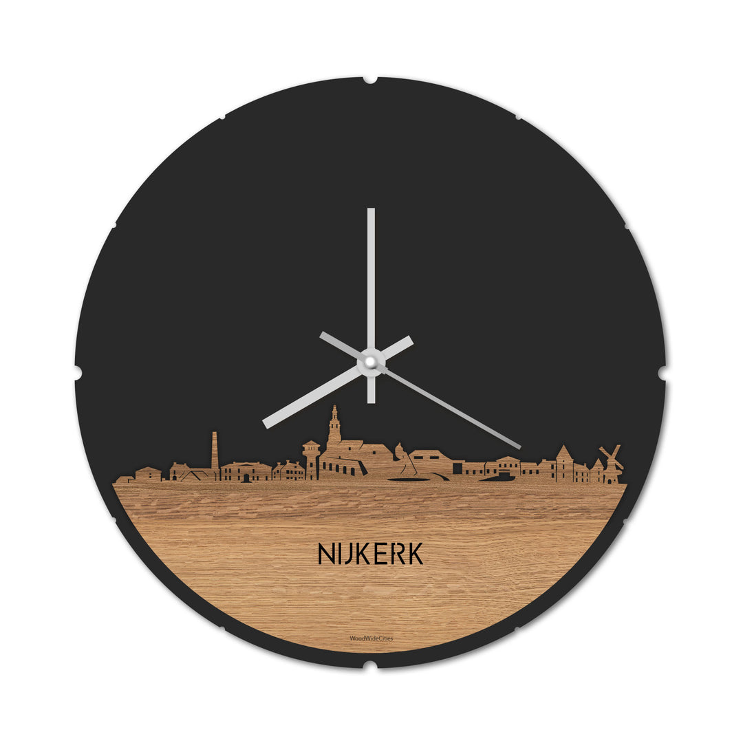 Skyline Klok Nijkerk Eiken houten cadeau decoratie relatiegeschenk van WoodWideCities