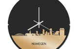 Skyline Klok Rond Nijmegen Goud Metallic