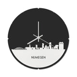 Skyline Klok Rond Nijmegen Wit Glanzend