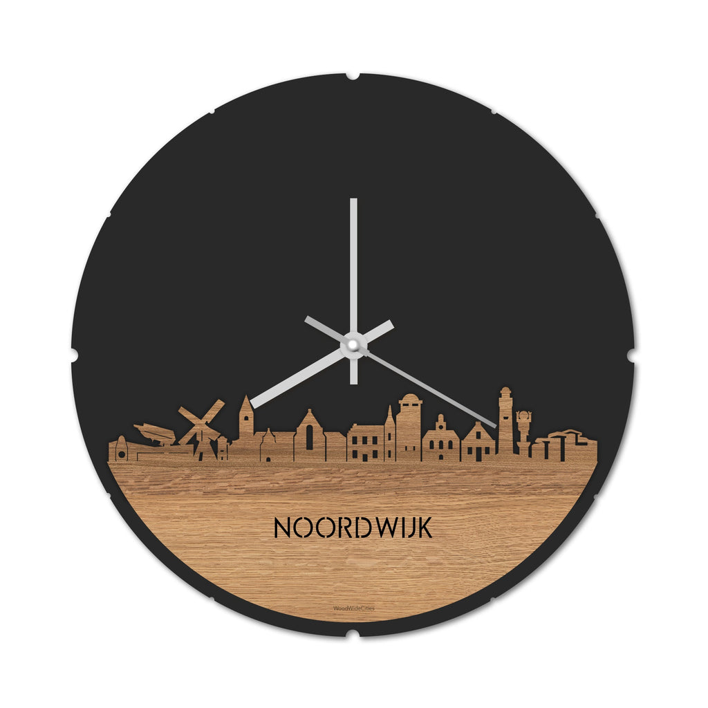 Skyline Klok Noordwijk Eiken houten cadeau decoratie relatiegeschenk van WoodWideCities