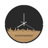 Skyline Klok Rond Noordwijkerhout Bamboe houten cadeau decoratie relatiegeschenk van WoodWideCities
