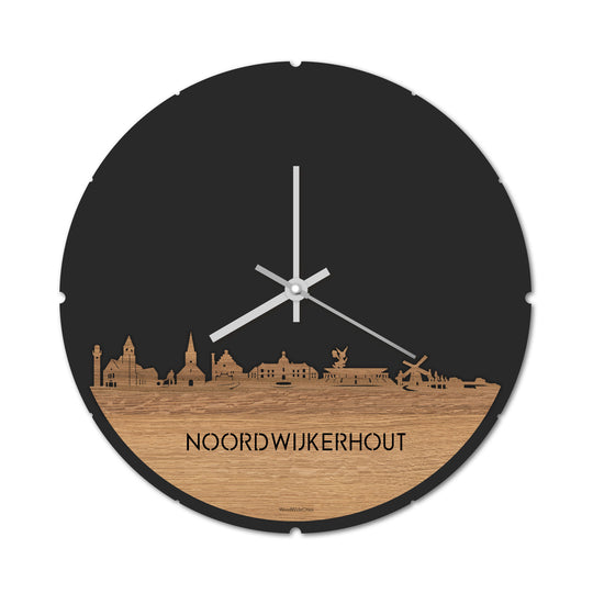 Skyline Klok Noordwijkerhout Eiken houten cadeau decoratie relatiegeschenk van WoodWideCities
