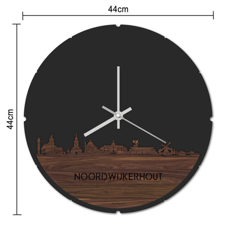 Skyline Klok Rond Noordwijkerhout Wit glanzend gerecycled kunststof cadeau decoratie relatiegeschenk van WoodWideCities