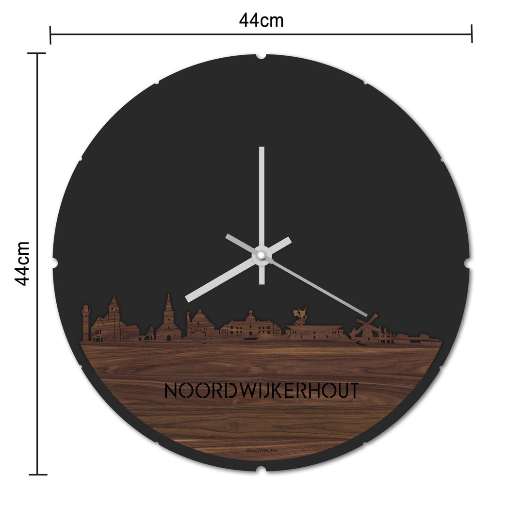 Skyline Klok Rond Noordwijkerhout Wit glanzend gerecycled kunststof cadeau decoratie relatiegeschenk van WoodWideCities