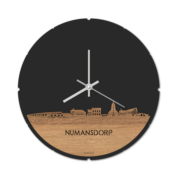 Skyline Klok Numansdorp Eiken houten cadeau decoratie relatiegeschenk van WoodWideCities